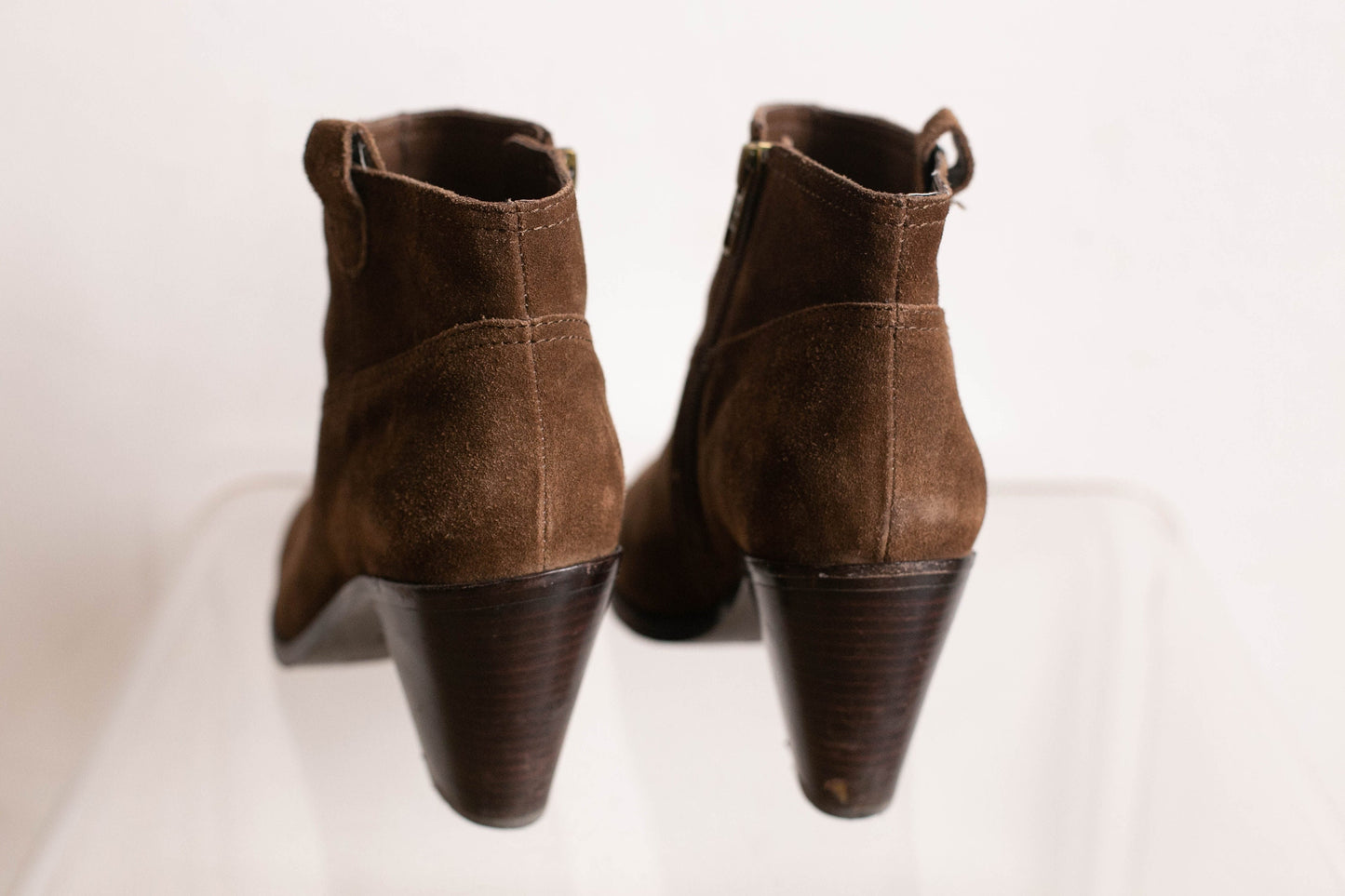 ASH vintage Leather Ankle Boots - Rich Brown Suede, Size 40, Vintage designer clothing, Elegant high heels