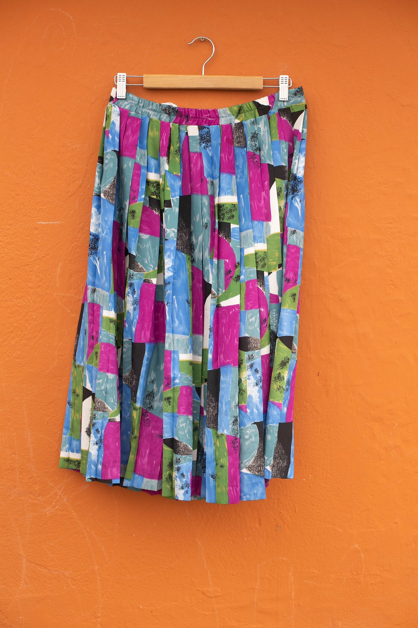 Vintage lightweight summer skirt, midi skirt, High waist spring skirt, Cute unique retro feminine clothing, L