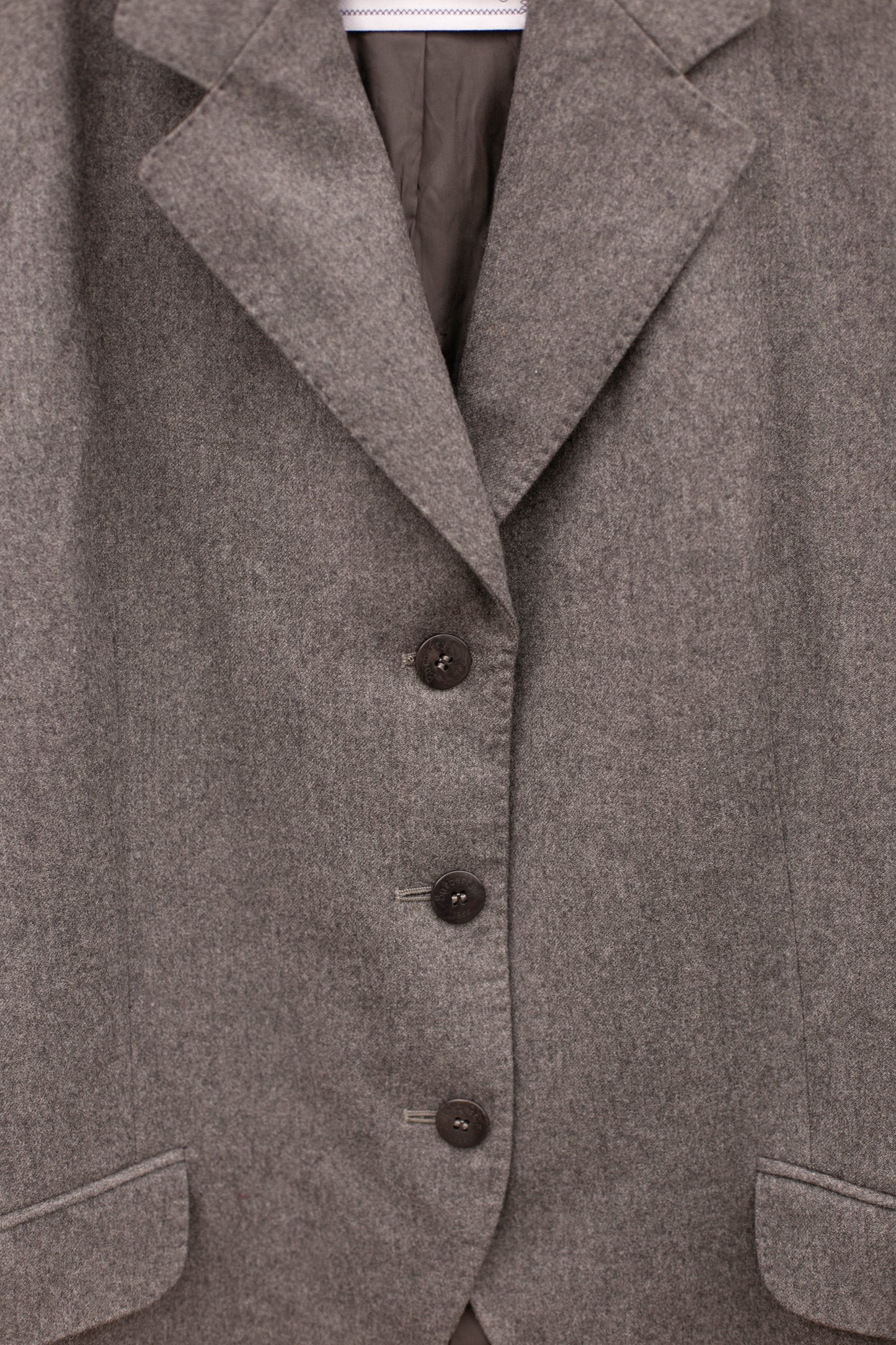 Wool 90s Burberrys' grey woman coat, Smart designer blazer jacket, Burberry London Pure Wool Blazer, US Size: 8–10