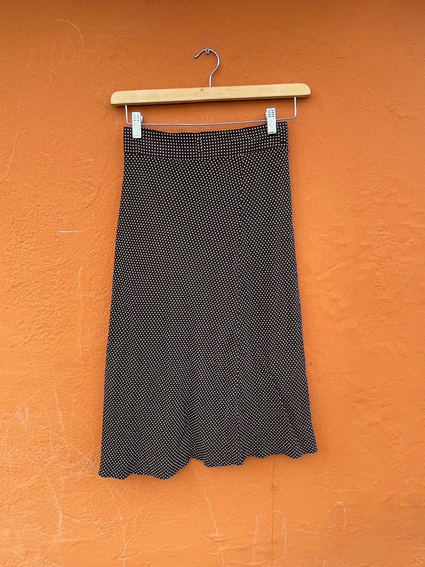 Elegant dotted pure silk woman skirt, High waist vintage midi skirt, Italian design high rise summer wear