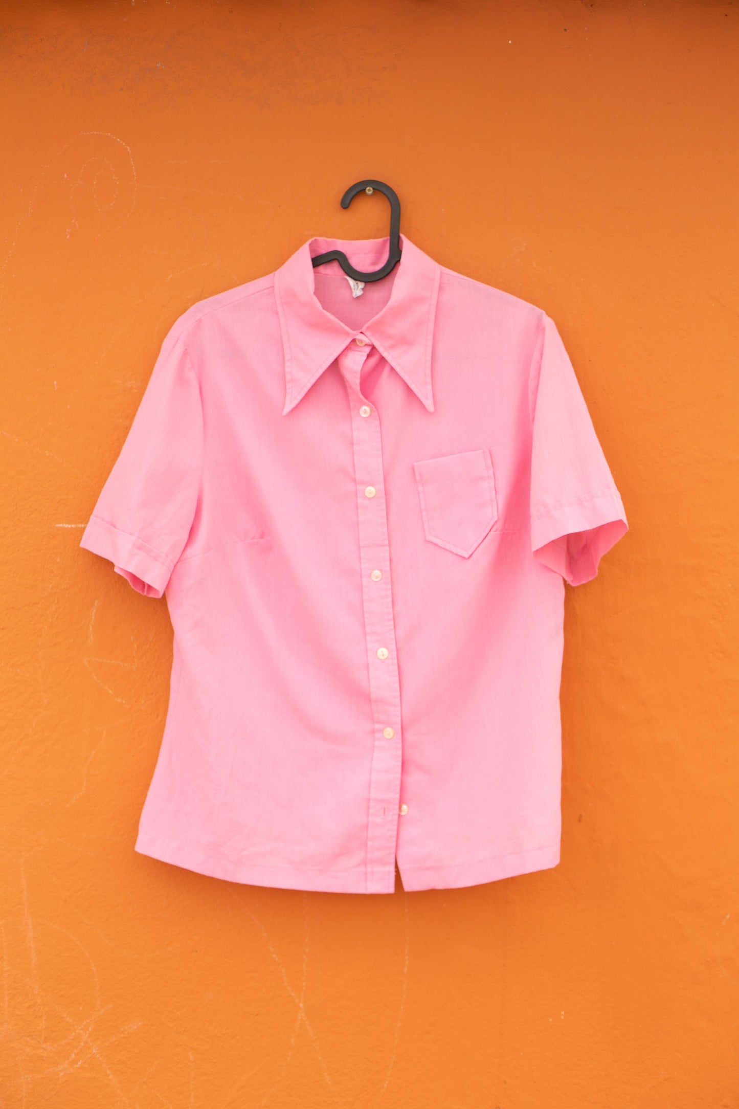 Vintage Bubblegum Pink Button-Down Blouse — additional view 10