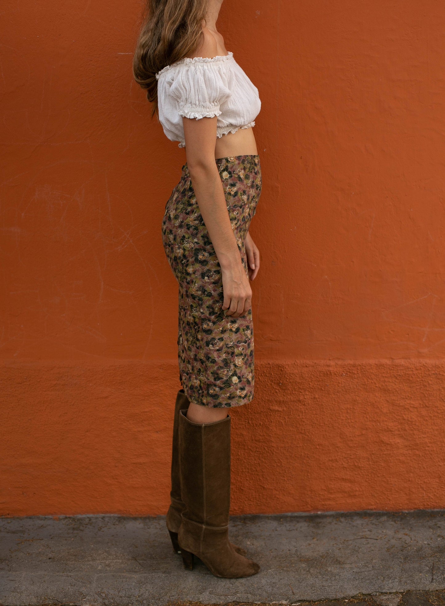 Abstract high waist pencil skirt, Retro Secretary skirt, Chic Feminine Fit