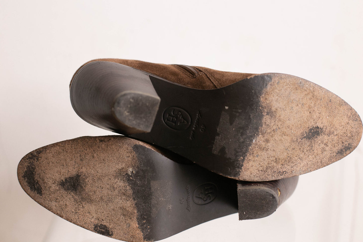 ASH vintage Leather Ankle Boots - Rich Brown Suede, Size 40, Vintage designer clothing, Elegant high heels