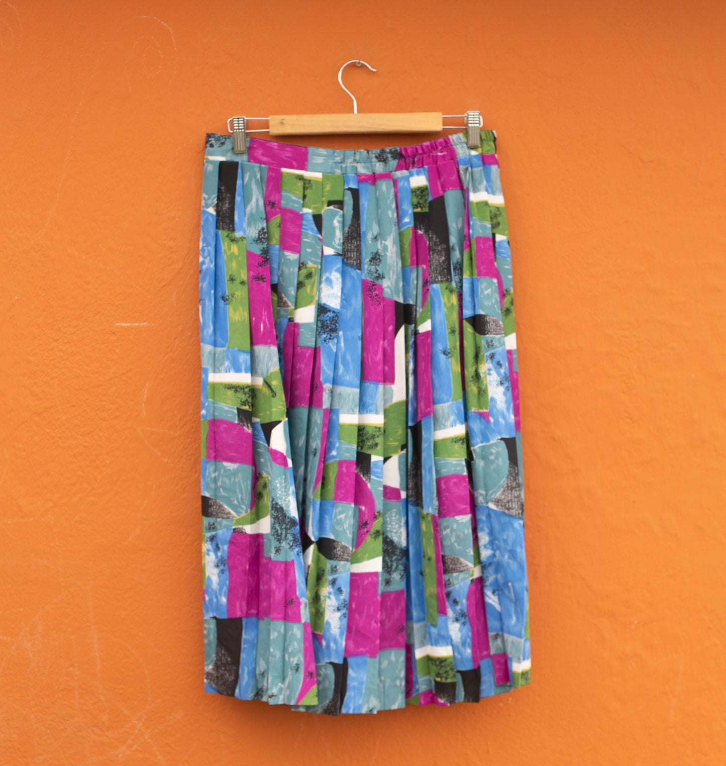 Vintage lightweight summer skirt, midi skirt, High waist spring skirt, Cute unique retro feminine clothing, L