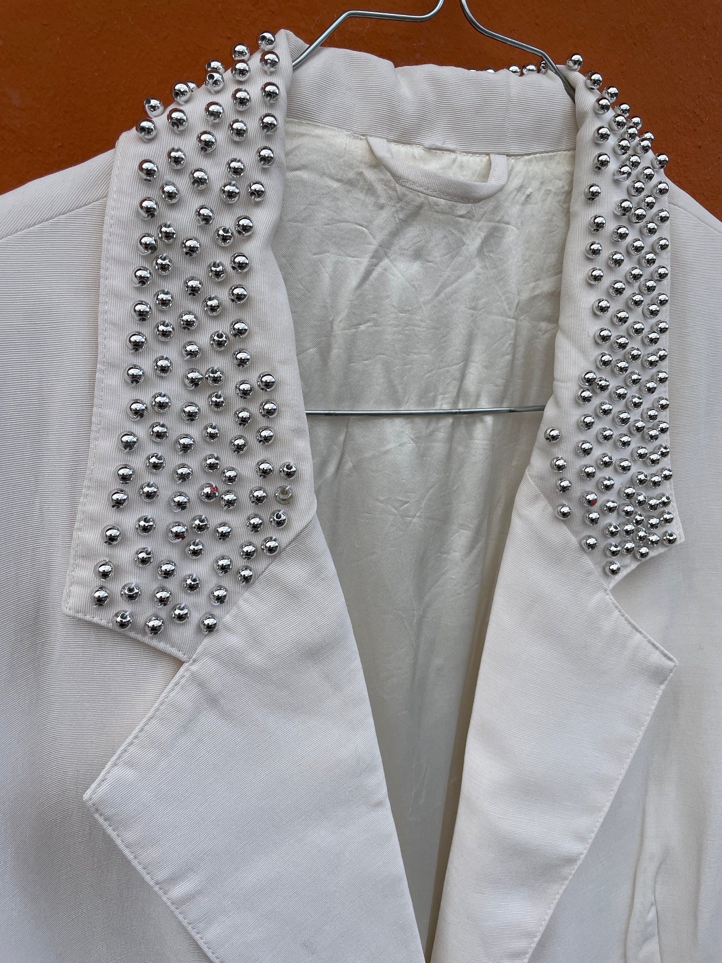 Vintage White Blazer with Silver Embellishments — additional view 9