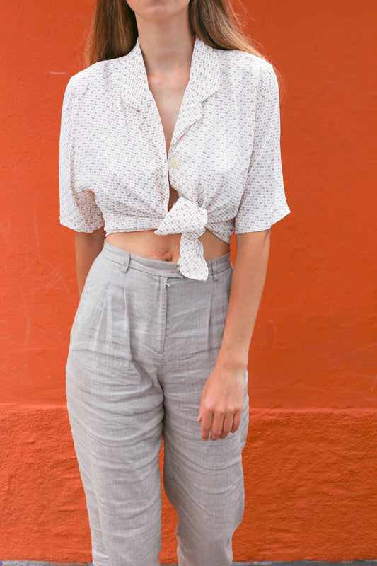 Vintage Women's Floral Button-Up Shirt, Light Cottagecore Aesthetic top, Perfect summer wear, Feminine vintage clothing