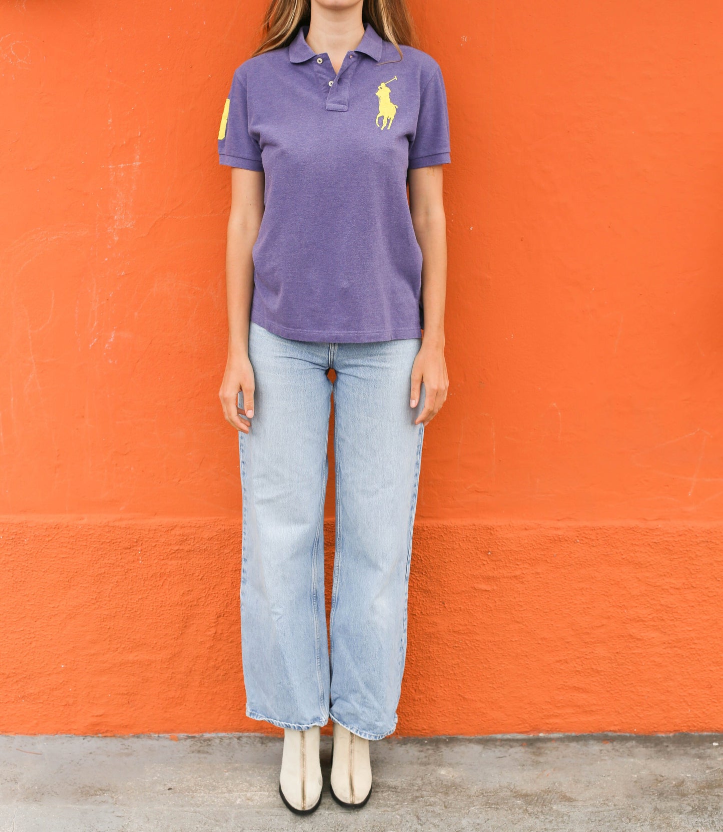 Vintage Polo Ralph Lauren Men's Polo Shirt Lavender Purple, Yellow Embroidered Logo, Size M, Retro 90s Fashion, Custom Fit