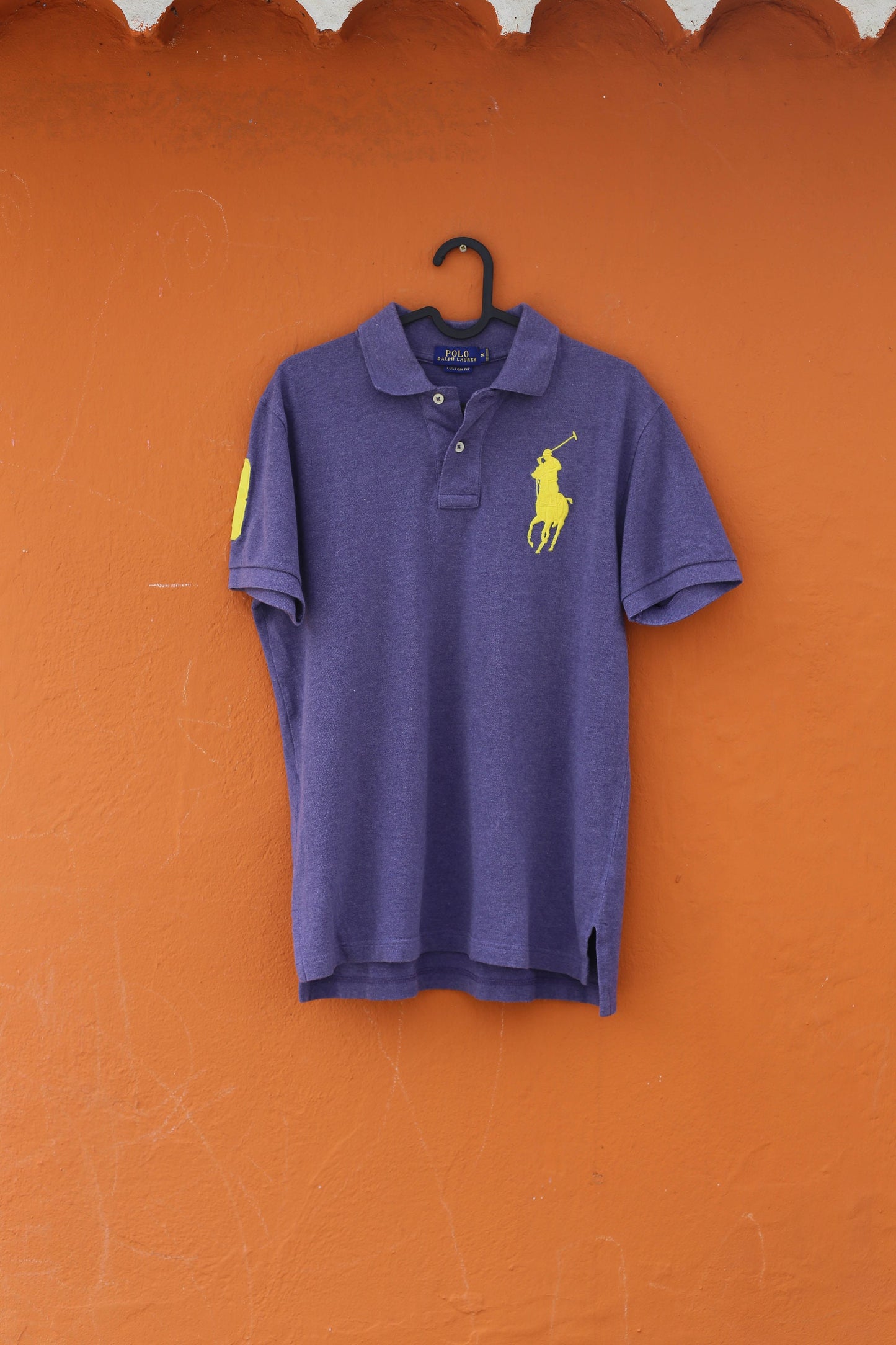 Vintage Polo Ralph Lauren Men's Polo Shirt Lavender Purple, Yellow Embroidered Logo, Size M, Retro 90s Fashion, Custom Fit