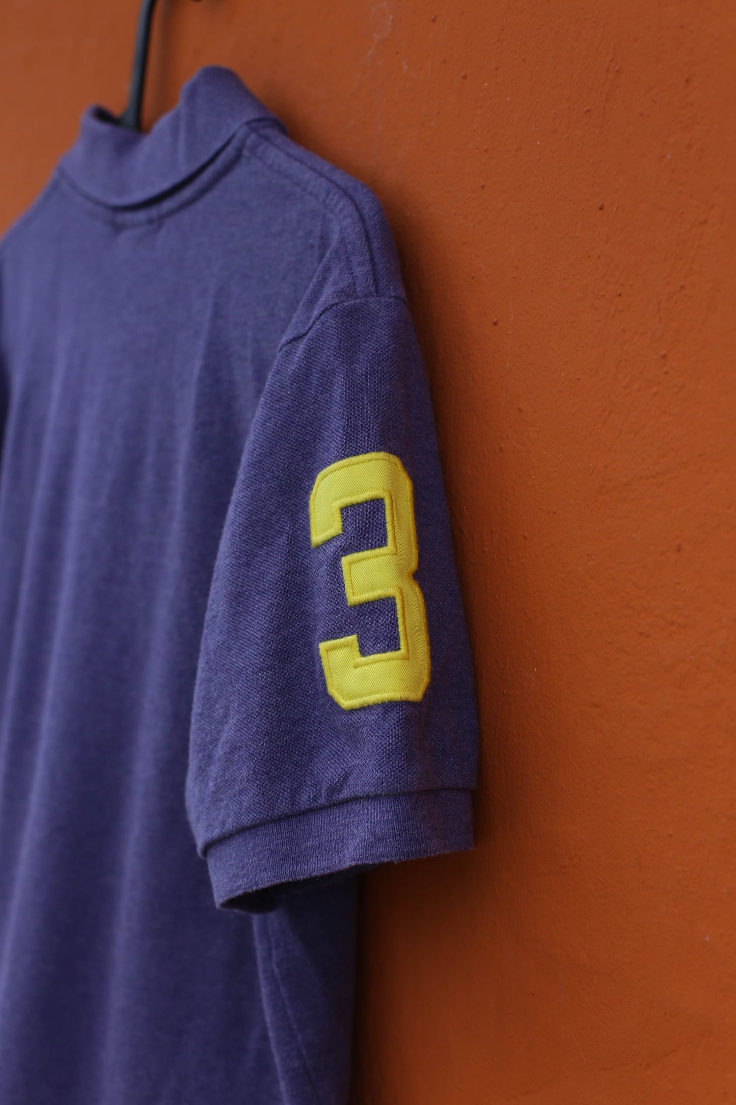 Vintage Polo Ralph Lauren Men's Polo Shirt Lavender Purple, Yellow Embroidered Logo, Size M, Retro 90s Fashion, Custom Fit