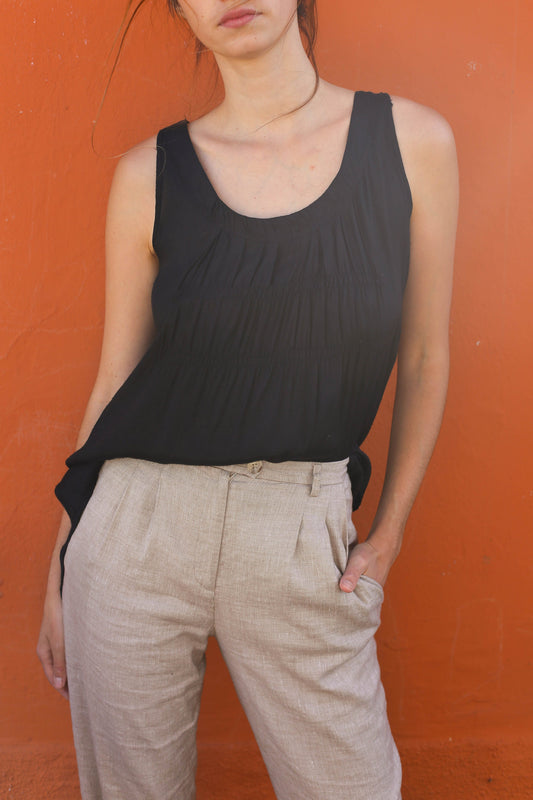 Lightweight Black Camisole Tunic for Women, Tag Size S, Perfect Summer Top