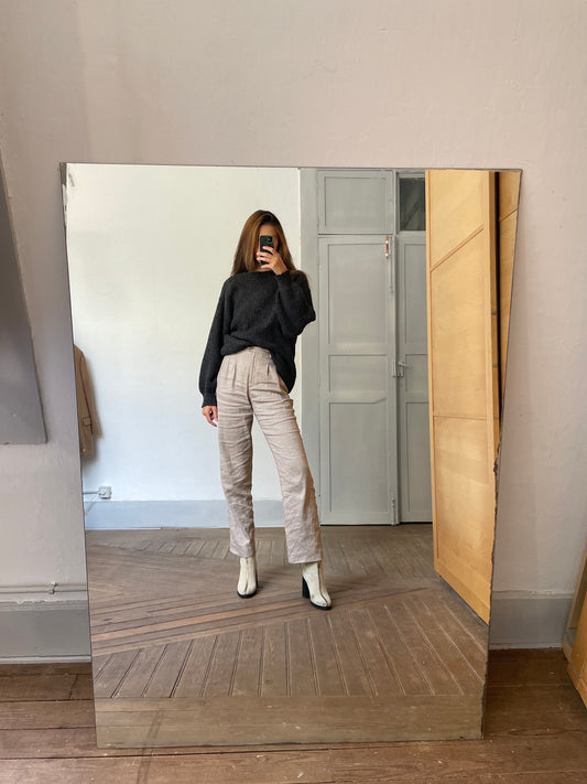 Dark Academia grey wool blend pullover, Classic design winter knitwear, Ash grey smart jumper