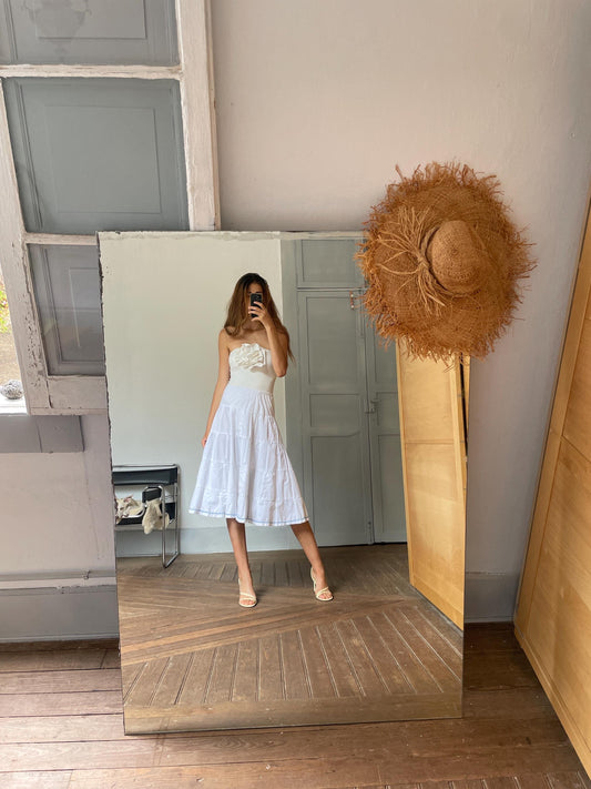 Vintage Cotton Midi Skirt | Cottagecore Summer Vibes | Handmade & Twirl-Ready