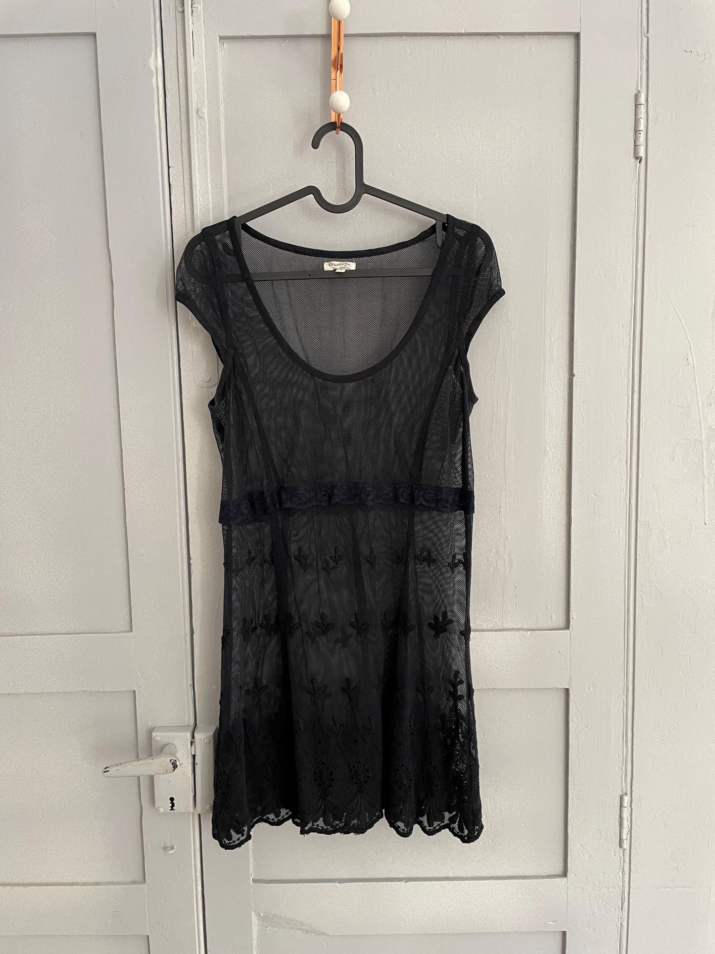 Sexy vintage sheer black net dress, Party disco outfit, Short see through mini dress, Vintage Noa noa graceful net black mini dress