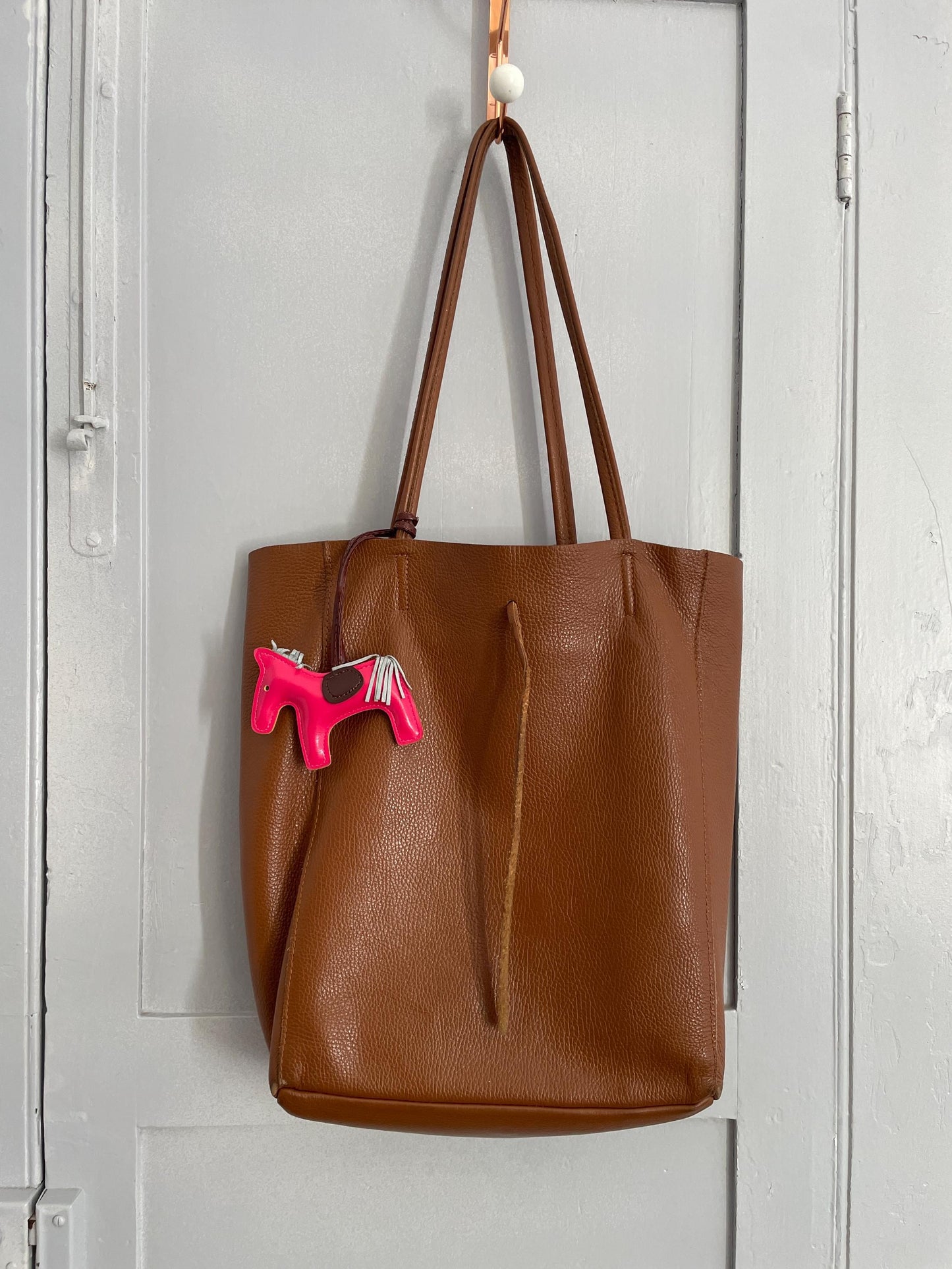 Tan Leather Shoulder Tote — additional view 10