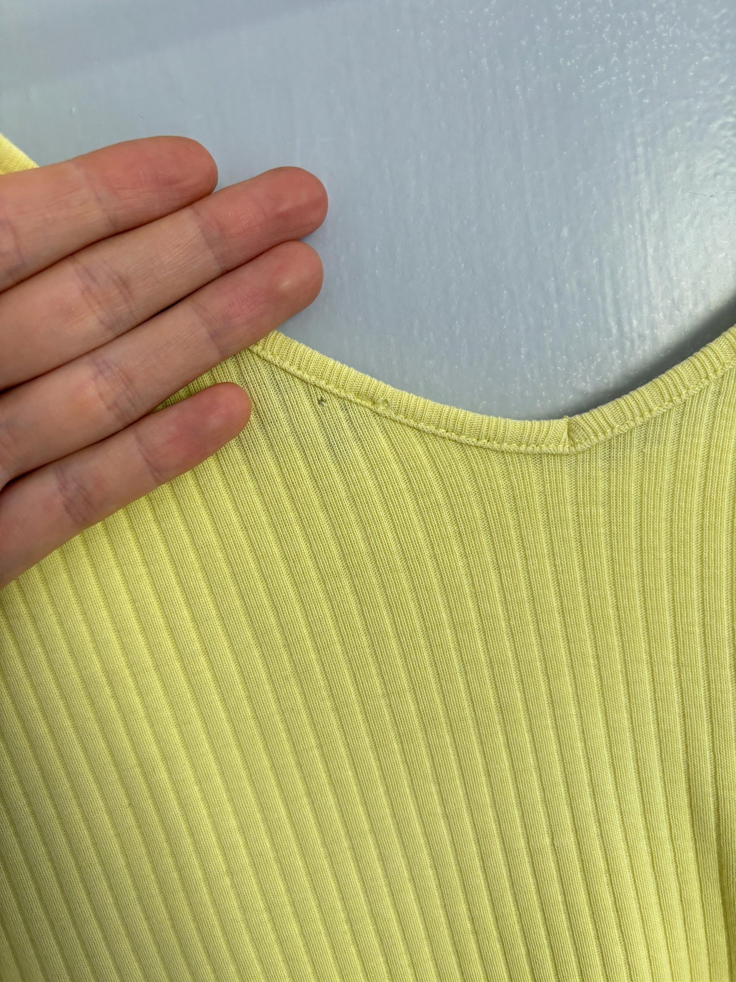 Burberry London vintage pastel yellow tank top, Designer V neck camisole, Classic branded preppy summer shirt
