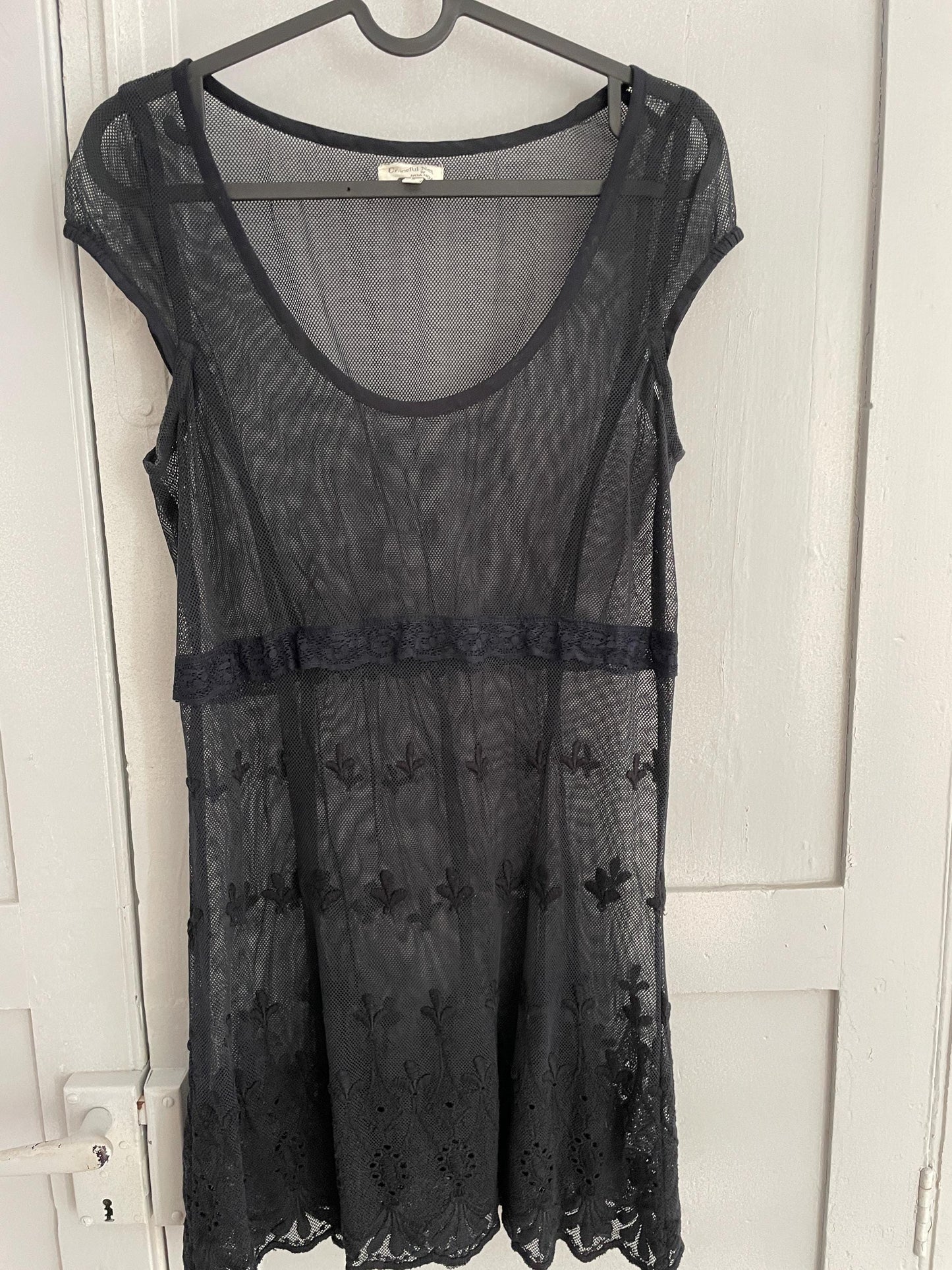 Sexy vintage sheer black net dress, Party disco outfit, Short see through mini dress, Vintage Noa noa graceful net black mini dress