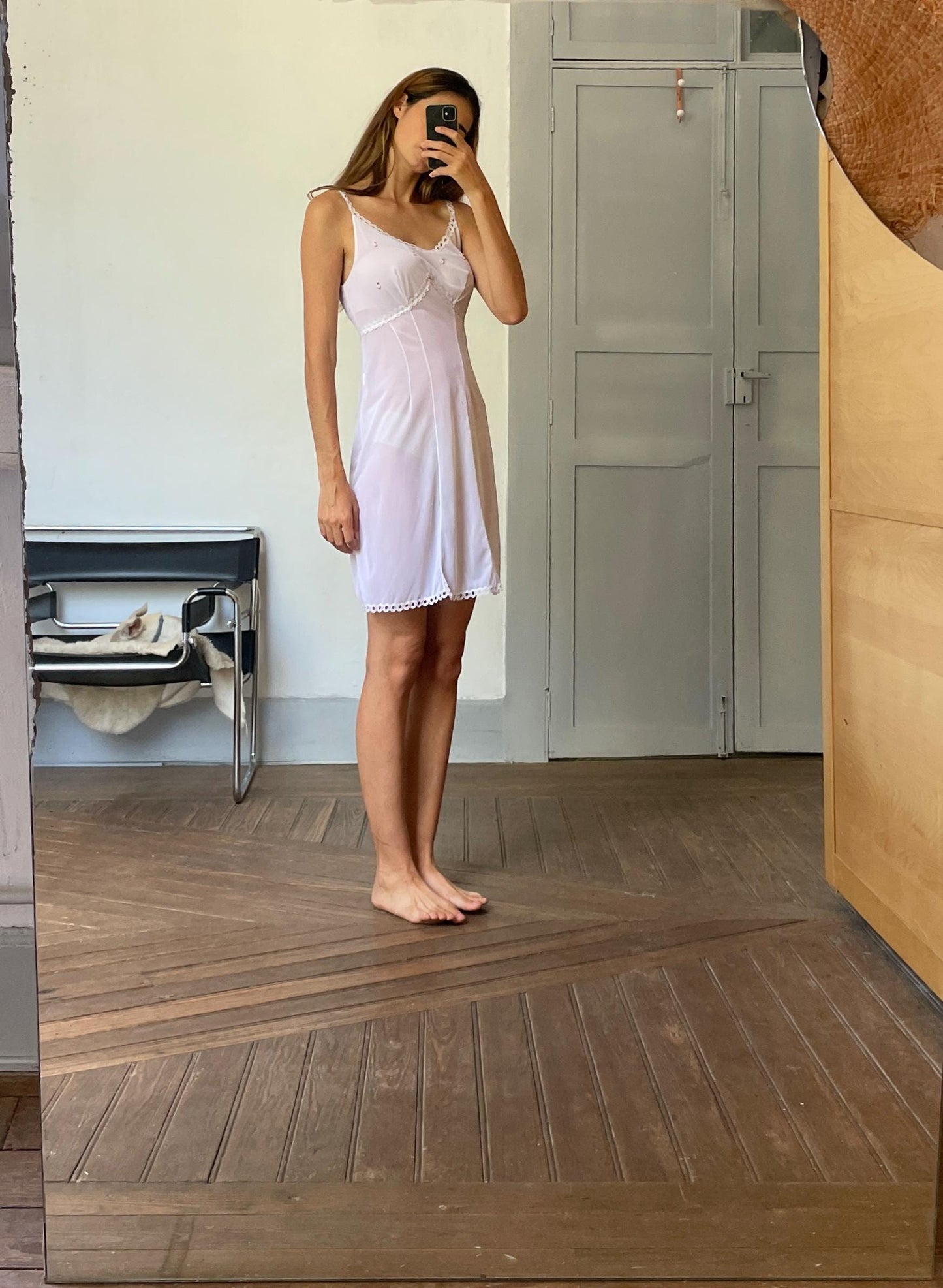 Vintage pink floral night dress, Cute short pyjamas, Sexy sheer nightie, Elegant night wear, White slip dress