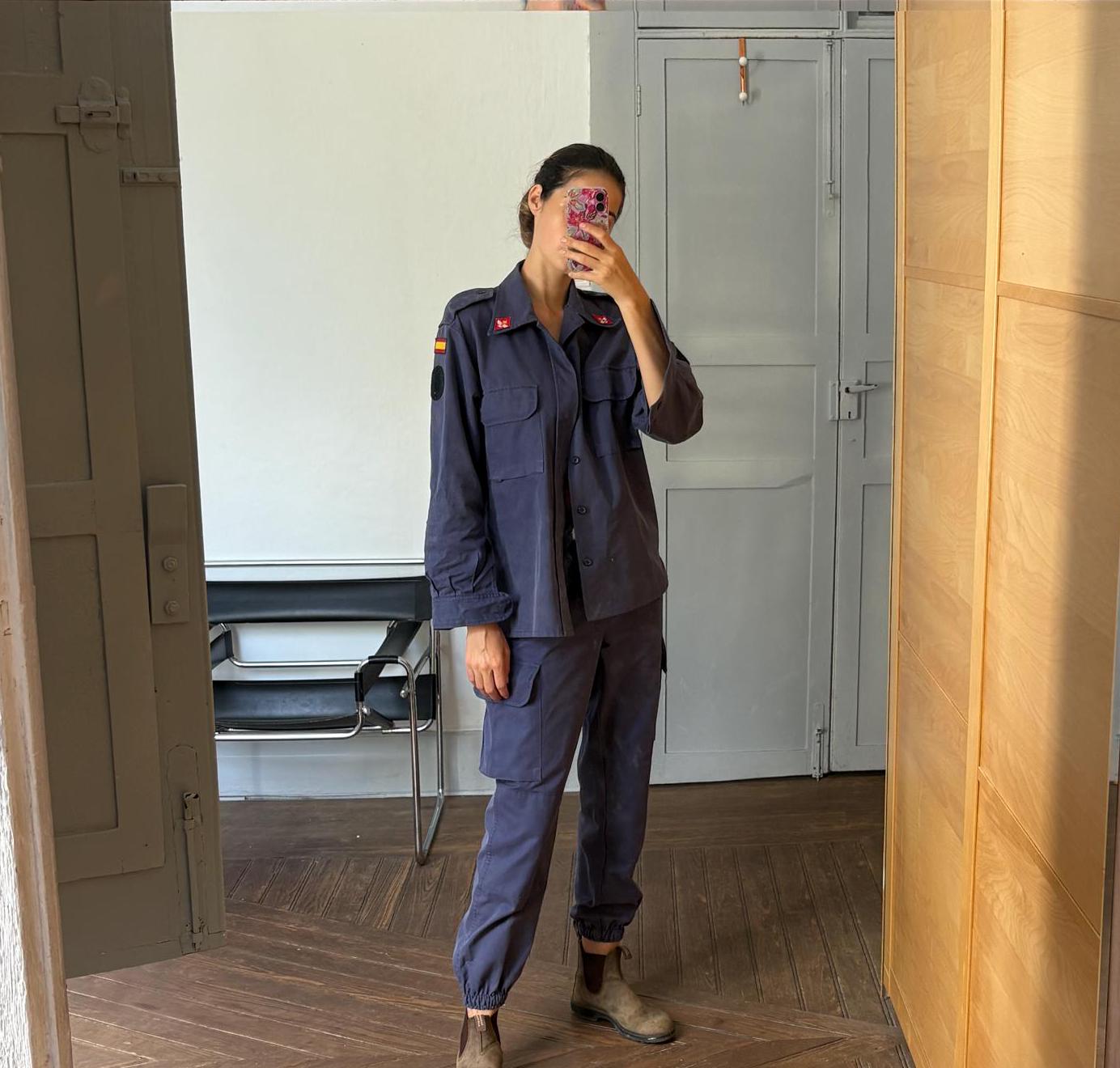 Vintage Spanish Airforce uniform, Ejército del Aíre work wear, Blue Spanish Soldier military clothing, army wear