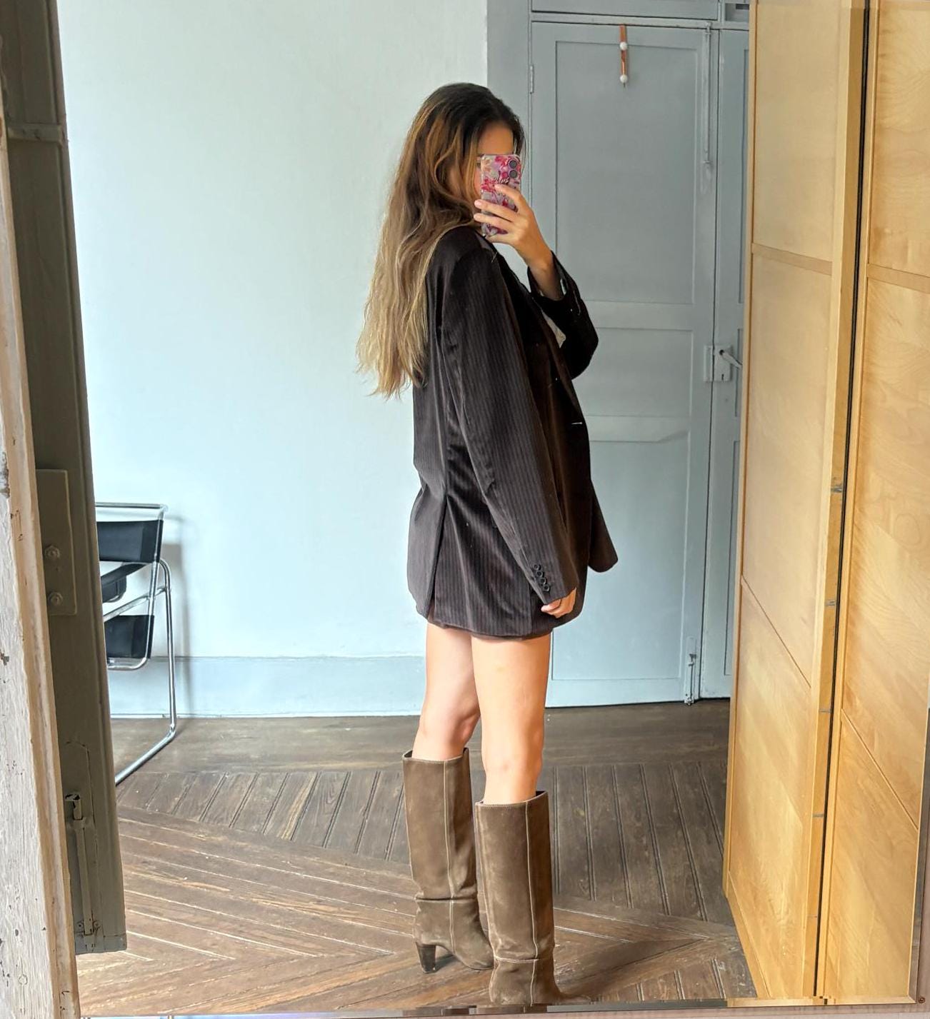 BOSS Hugo Boss velour brown blazer, Dark academia velvet double breasted americana, Oversized boyfriend autumn coat, Professor clothing