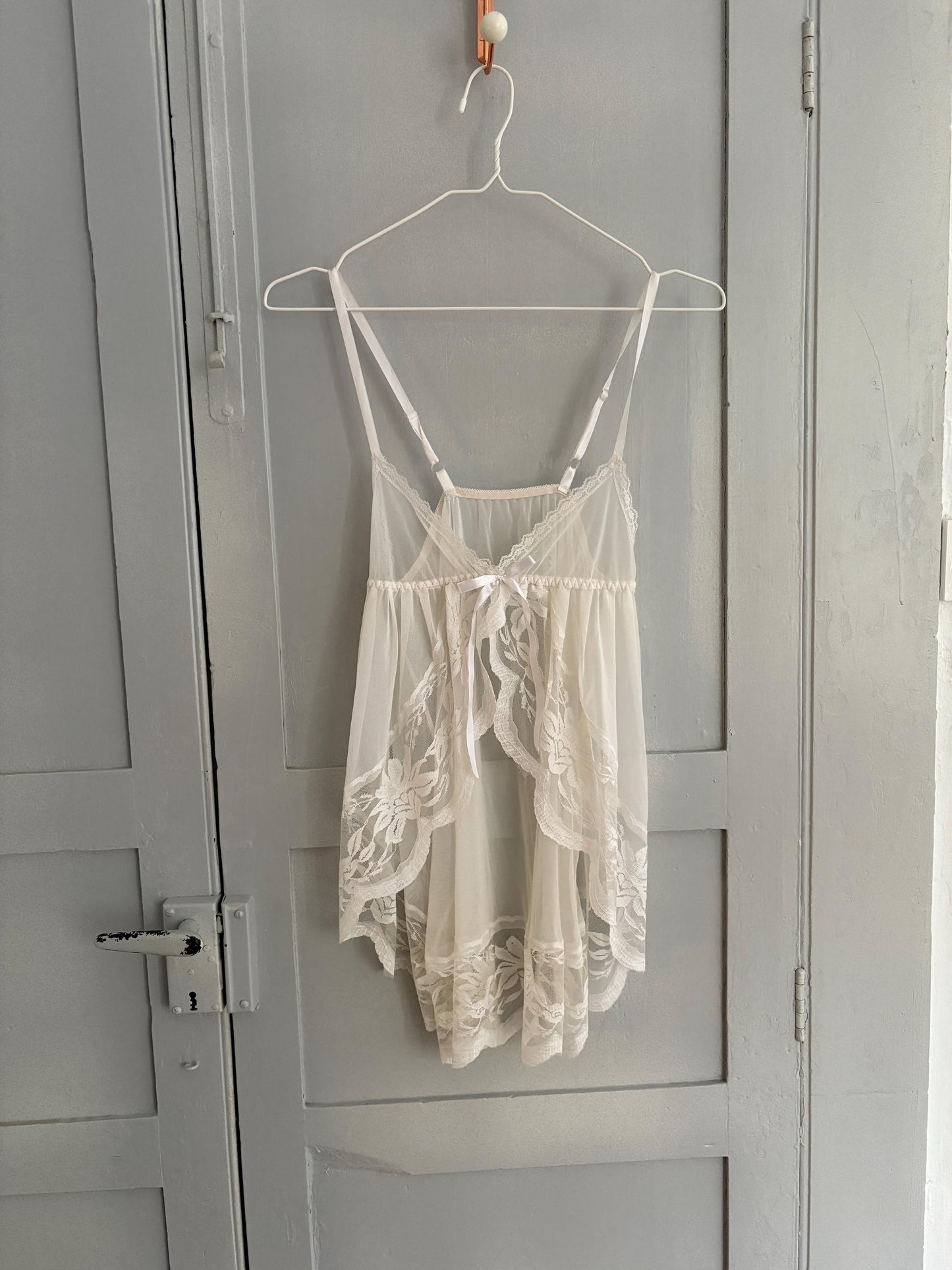 Vintage white sheer babydoll dress, Made in Italy see through night dress, Cute date night pyjamas, Photoshoot clothing, XS