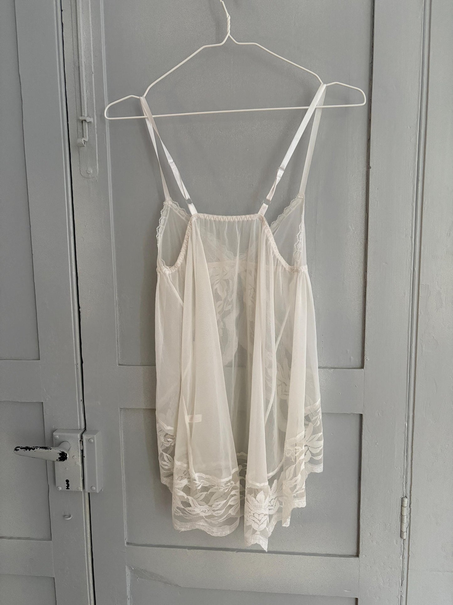 Vintage white sheer babydoll dress, Made in Italy see through night dress, Cute date night pyjamas, Photoshoot clothing, XS