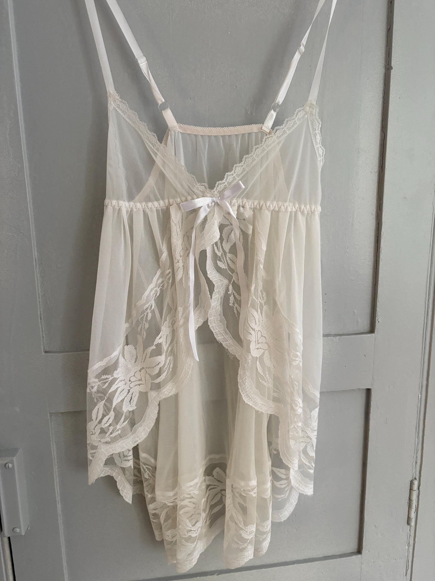 Vintage white sheer babydoll dress, Made in Italy see through night dress, Cute date night pyjamas, Photoshoot clothing, XS