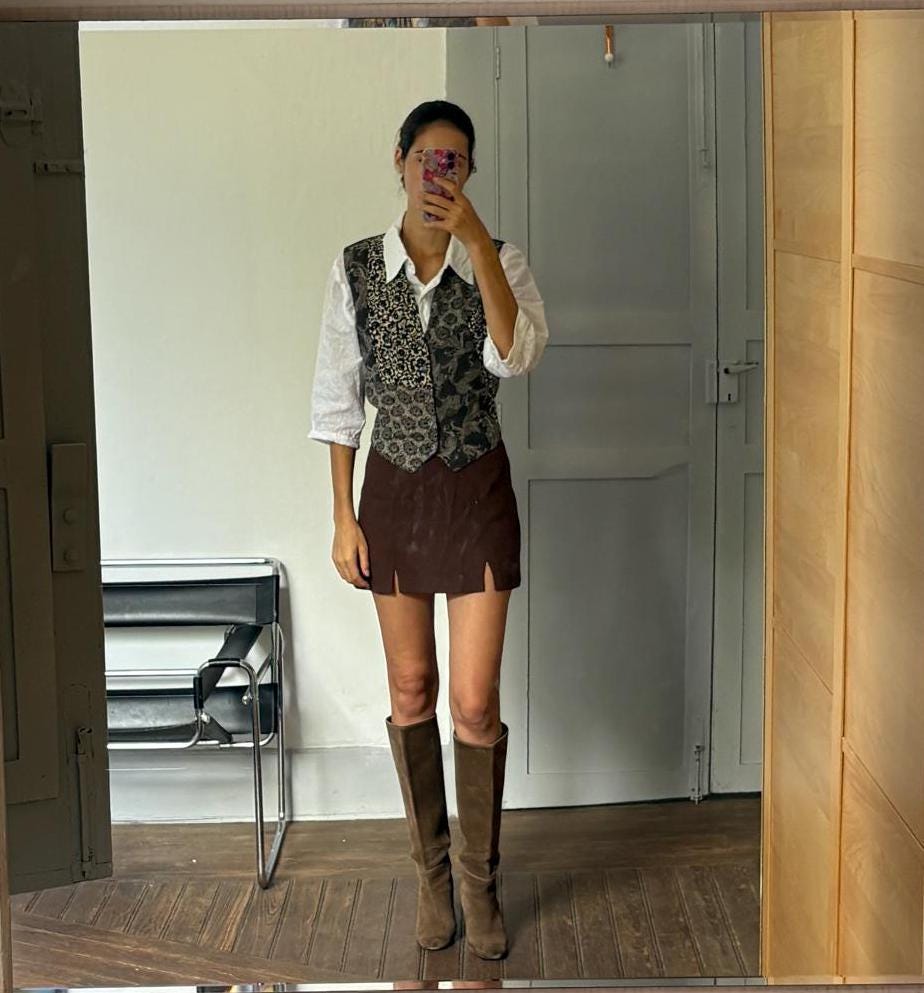 Italian Silk Tapestry Vest, Women gilet, Sleeveless jacket, Vintage light academia waistcoat, Bohemian smart clothing, 80s waistcoat, M