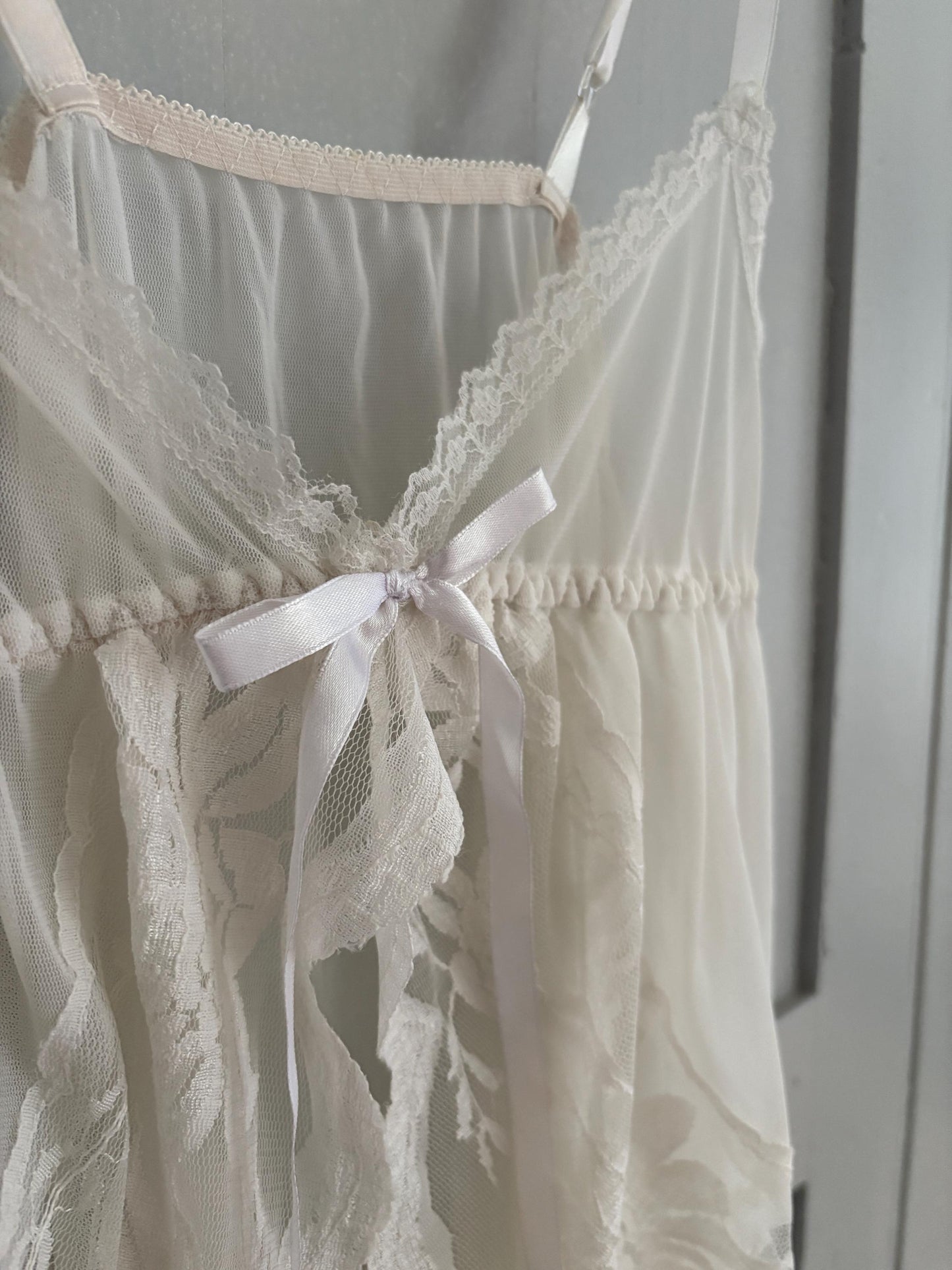 Vintage white sheer babydoll dress, Made in Italy see through night dress, Cute date night pyjamas, Photoshoot clothing, XS