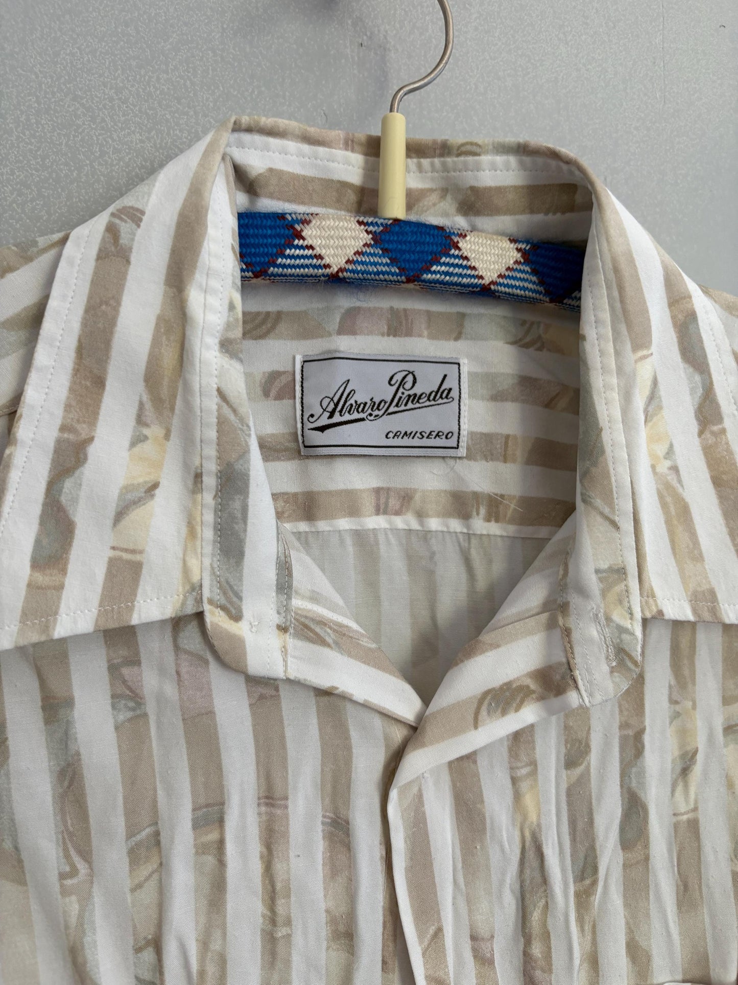 Vintage striped floral Button-Down Shirt - Oversized Summer Shirt