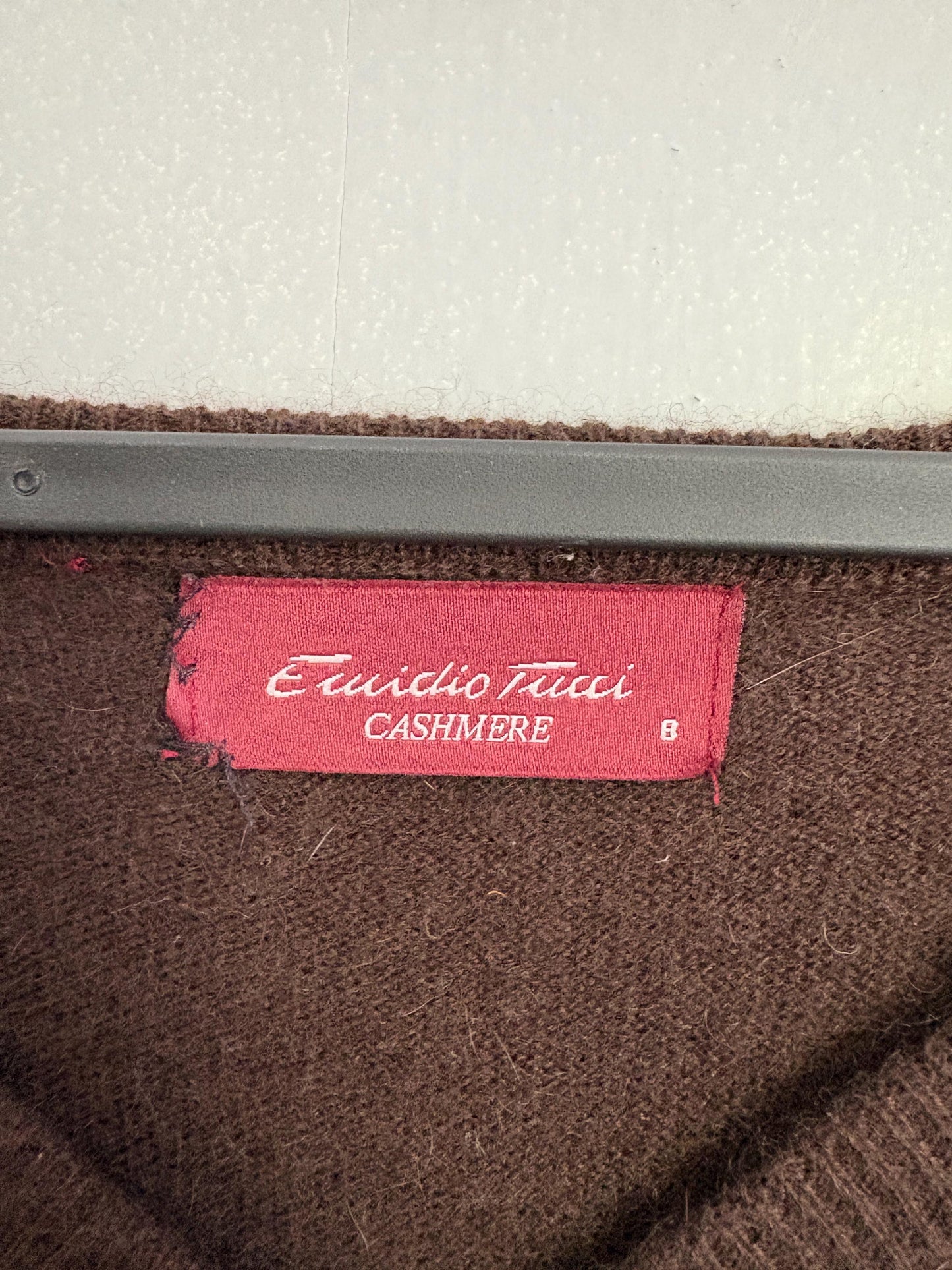 CASHMERE vintage Emidio Tucci pullover, Luxury Designer dark brown Luxe sweater, Long sleeve Christmas Super soft winter knit , XXXXL