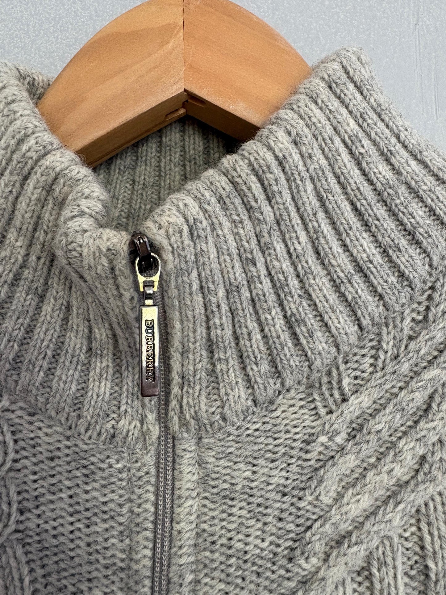 Vintage Burberry London Luxe cardigan - Long sleeved grey lambswool blend vest, Super soft winter knit shirt, Designer Jumper, S