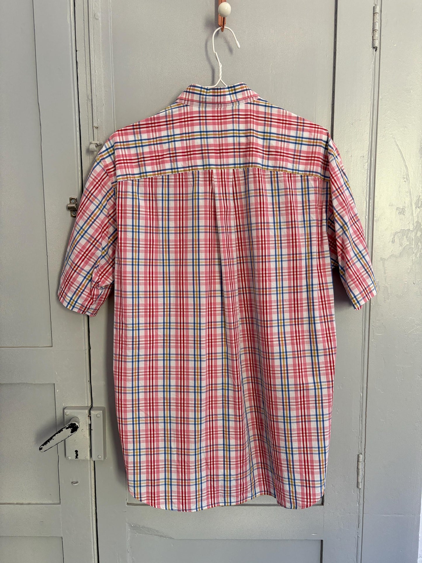 Vintage BURBERRY London light pink men blouse, Oxford designer shirt, Boxy fit,