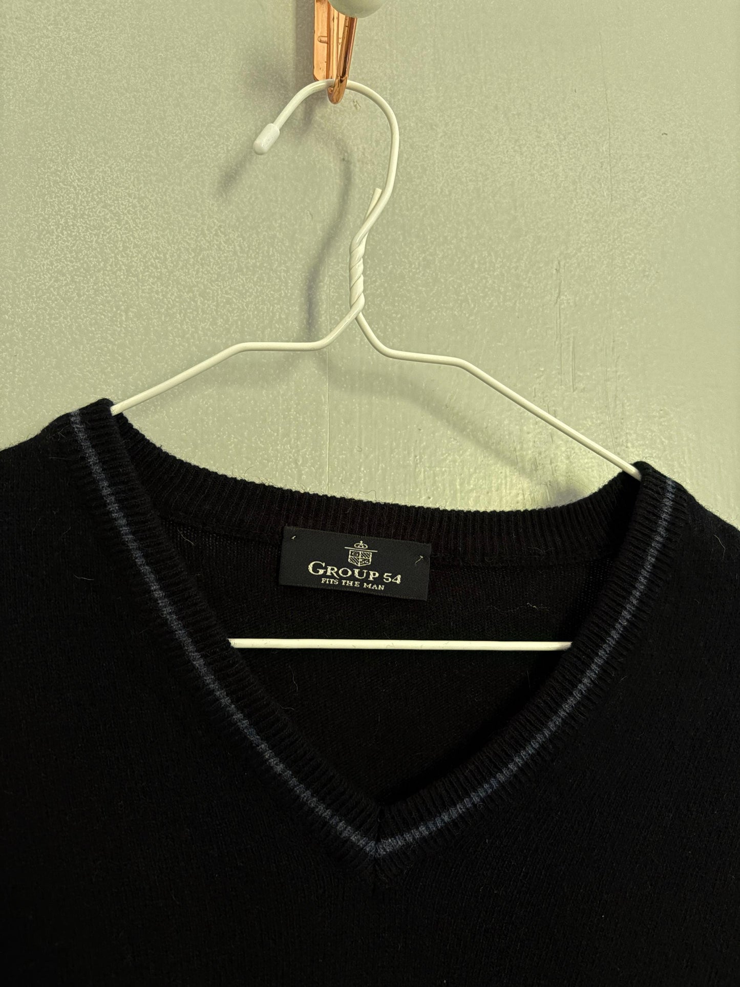 Luxurious Vintage wool sweater vest, Dark Academia style gilet, Timeless V-Neck Sleeveless Design, Dark blue sleeveless pullover, Boxy fit