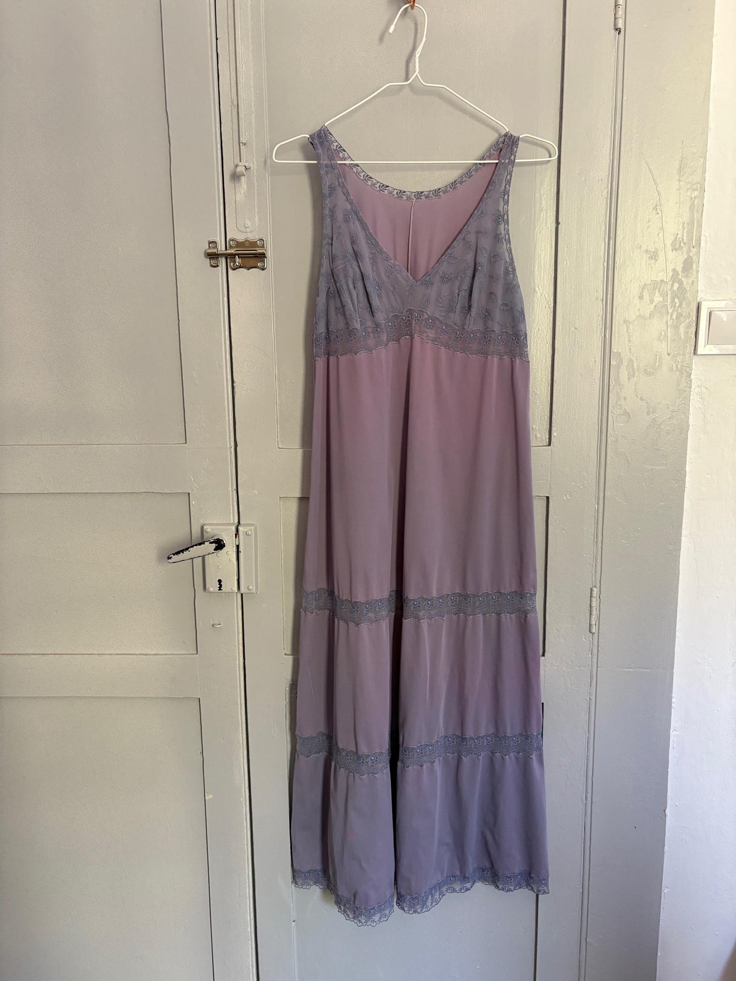 Y2K Vintage Purple Lace Slip Dress | Made in Italy | Soft Girl Sleepwear or Daywear Aesthetic
