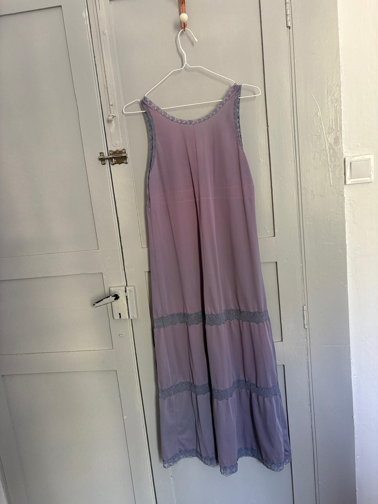 Y2K Vintage Purple Lace Slip Dress | Made in Italy | Soft Girl Sleepwear or Daywear Aesthetic