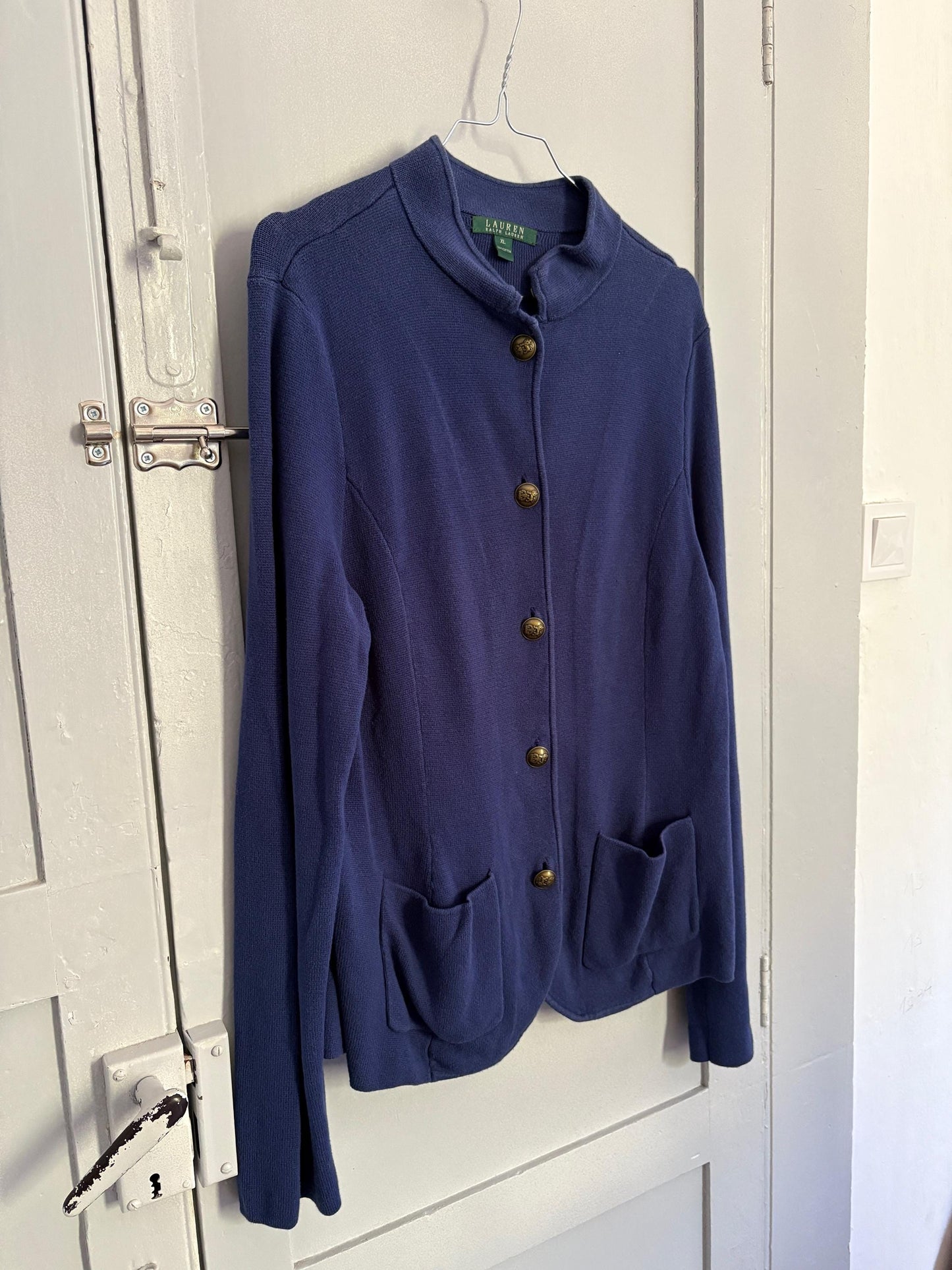 Vintage Ralph Lauren Navy Cardigan | French Girl Fit | 90s Preppy Academia Vibes