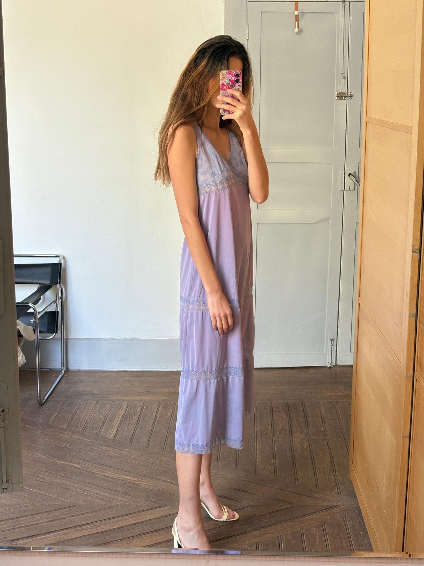 Y2K Vintage Purple Lace Slip Dress | Made in Italy | Soft Girl Sleepwear or Daywear Aesthetic