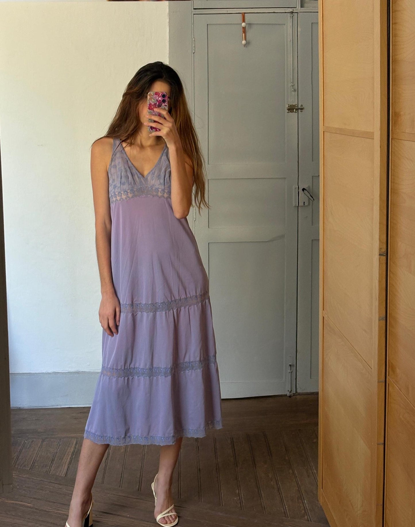 Y2K Vintage Purple Lace Slip Dress | Made in Italy | Soft Girl Sleepwear or Daywear Aesthetic