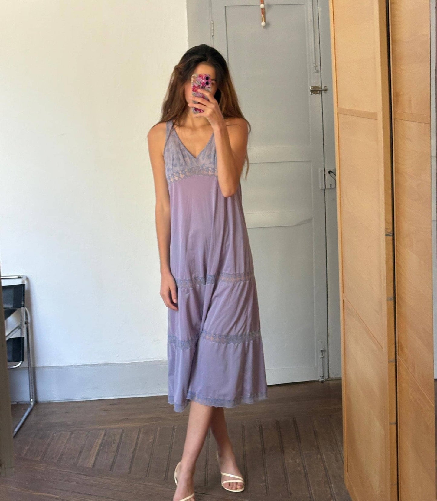 Y2K Vintage Purple Lace Slip Dress | Made in Italy | Soft Girl Sleepwear or Daywear Aesthetic