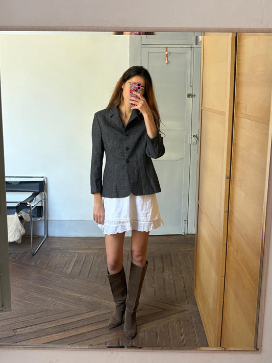 BURBERRYS' Wool 90s grey woman coat, Smart designer blazer jacket, Burberry London Pure Wool suit jacket, Size S