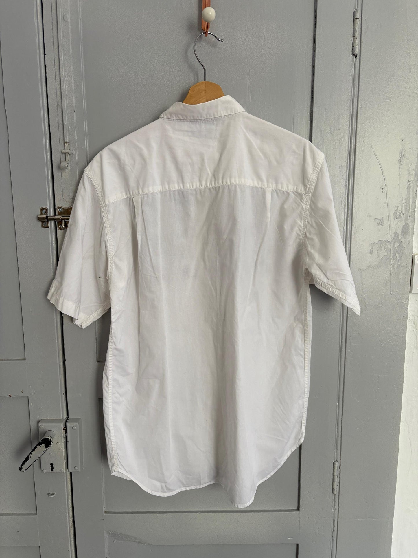 Large Farm embroidered blouse, Cottage core shirt, Oversized cotton top, L