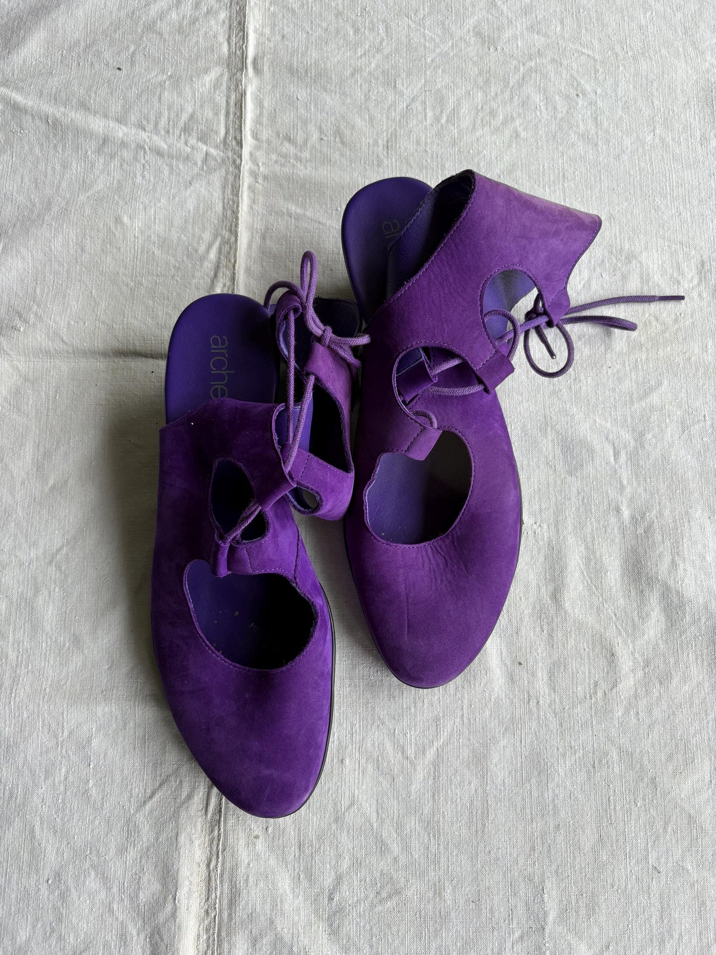 Purple Suede Open Work Summer Sandals — additional view 9