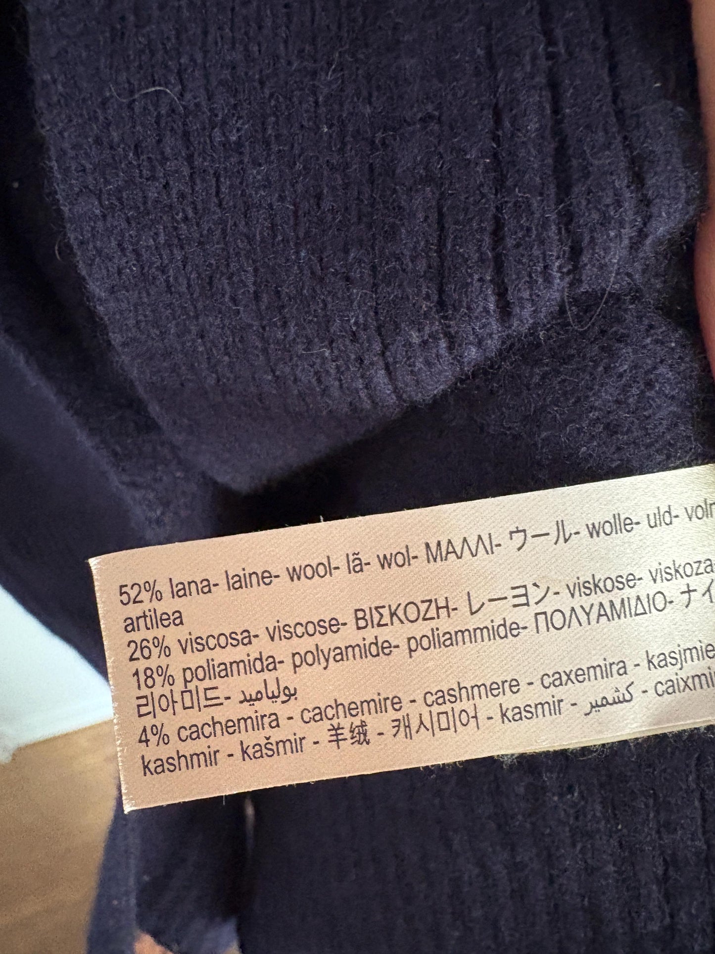 Vintage Navy Wool Blend Mini Dress | Massimo Dutti | Cozy Y2K Academia Fit