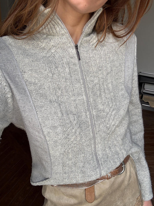 Vintage Burberry London Luxe cardigan - Long sleeved grey lambswool blend vest, Super soft winter knit shirt, Designer Jumper, S