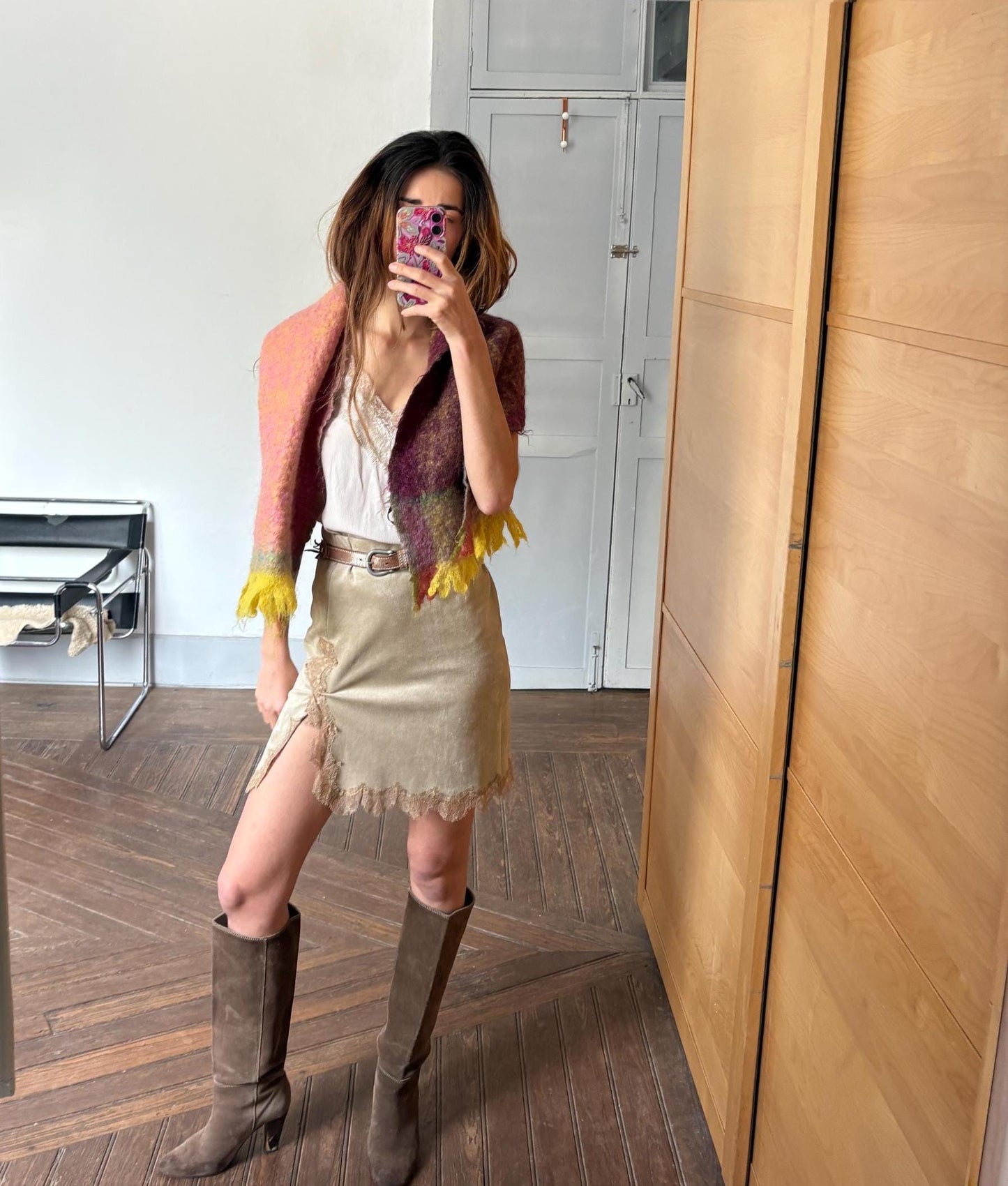 Mohair scarf, fluffy wide blend winter scarf, Christmas gift