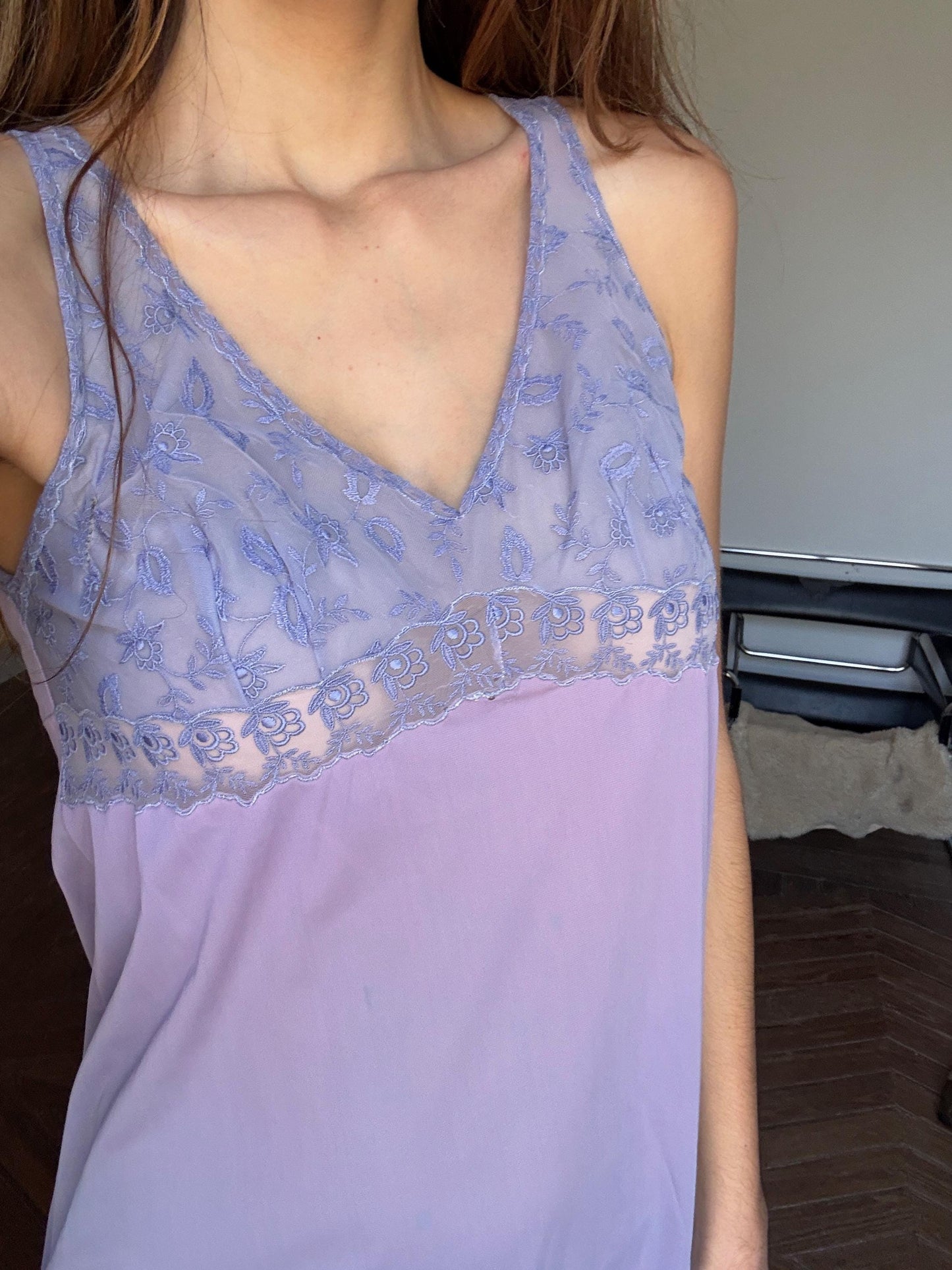 Y2K Vintage Purple Lace Slip Dress | Made in Italy | Soft Girl Sleepwear or Daywear Aesthetic