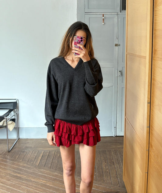 Vintage dark grey Emidio Tucci pullover, Luxury Antracite Designer sweater, Long sleeve wool Dark academia jumper