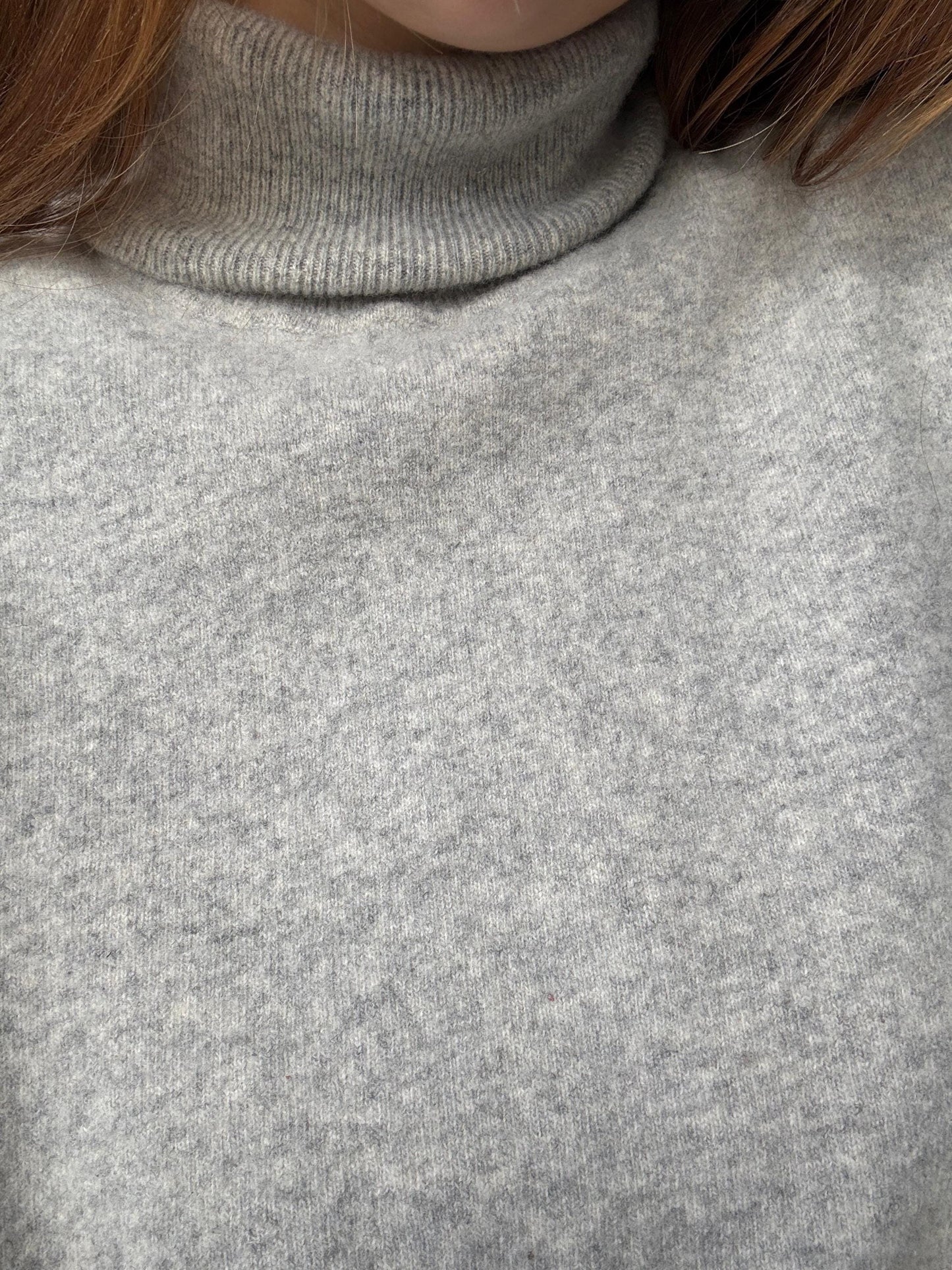 Light academia NON ITCH grey wool turtleneck sweater, Vintage light grey elegant jumper, Wool winter sweater, Cozy autumn knit, Size S