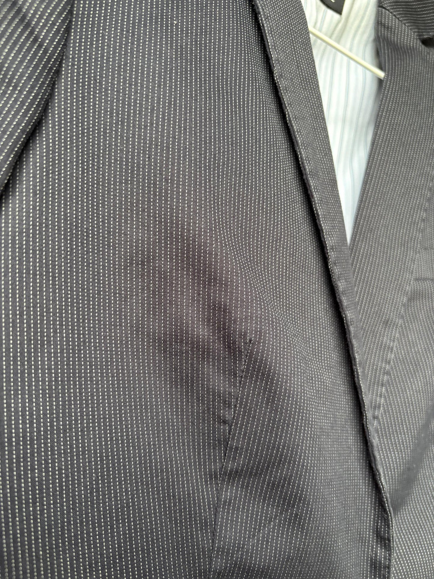 Vintage Massimo Dutti pinstripe blazer, Luxury dark blue Americana, Formal Dark academia autumn jacket, XS