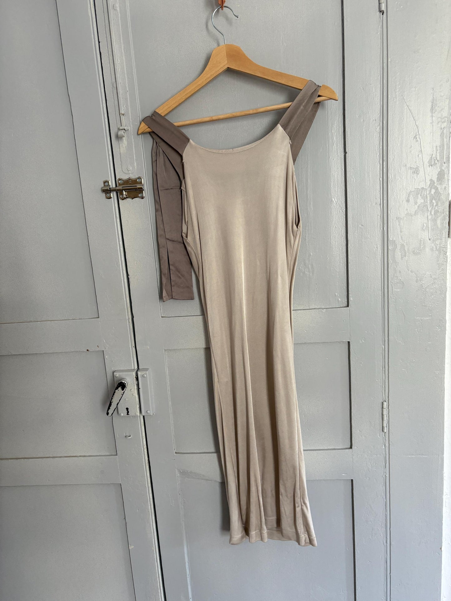 Vintage Silk silver Maje Paris midi dress, Formal brunch outfit, Luxury French designer dress, M